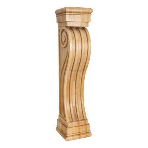 ONE -Solid Wood Fluted Art Deco Fireplace Corbel/Column- 8&#034; x 8&#034; x 36&#034;-#FCOR5-RW