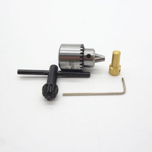 Micro Motor Drill Chucks Clamp 0.3-4mm + Key + 3.17mm 1/8&#034; Shaft Connecting Rod