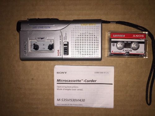 SONY M-530V VOR 2-Speed MicroCassette Recorder + TAPE