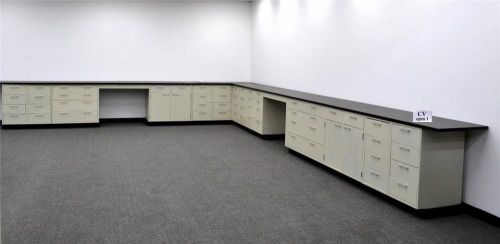 38&#039; base laboratory cabinets w/ industrial grade counter tops (cv open 1) for sale