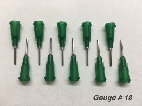 Lot of 10 1/2&#034; Dispensing Needles Gauge # 18  - for 30cc and 10cc Syringes