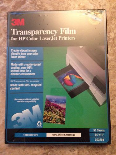 New 3M Transparency Film for HP Color LaserJet Printer CG3700 50 Sheets Sealed