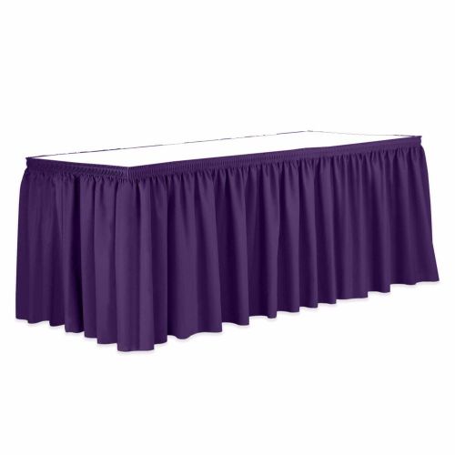 13&#039; x 30&#034; Table Skirt Satin Purple Pleated