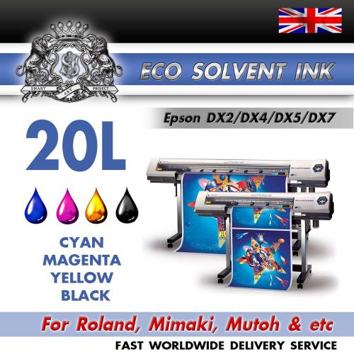 20 liters (cmyk) new eco solvent ink for roland, mimaki, mutoh   epson dx2/4/5/7 for sale