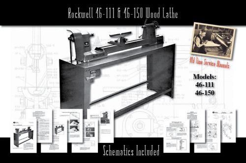 Rockwell 46-111 14/11 &amp; 46-150 Wood Lathe Service Owner&#039;s Manual Parts List