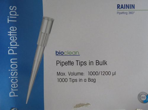 Rainin pipette tips rc-1000 1000ul traditional fit 17001121 qty 1000 for sale