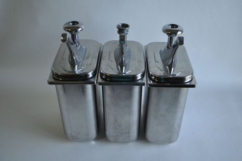 Vintage Condiment Pump Dispensers Fountain Syrup Ketcup Stainless