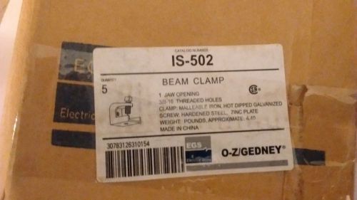 NEW, LOT OF 5, OZ Gedney IS-502 Insulator Supports, Beam Clamps, NEW IN BOX,
