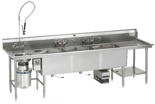 Duke 163-224 Deluxe Sink three compartment 96&#034;W x 27&#034;D x 41&#034;H 24&#034;...