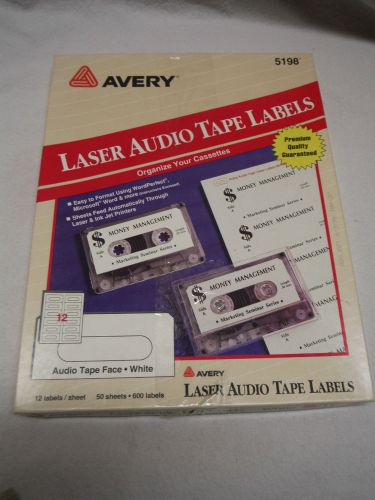 AVERY LASER AUDIO TAPE LABELS #5198 49 SHEETS 588 LABELS