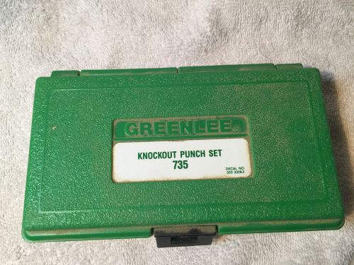 735 - greenlee 1/2&#034; - 1-1/4&#034;  manual round standard knockout punch kit for sale