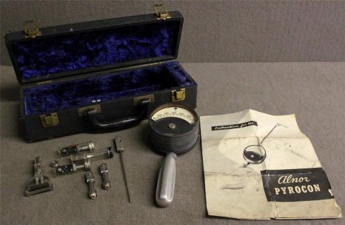 Vintage Alnor Pyrocon Multi Surface Portable Indicator Thermometer w/ Extras