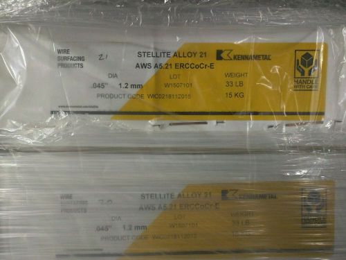 Kennametal .045 cobalt 21 metal-core mig wire #33 spl  sold by the spool. for sale