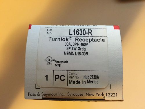 Pass &amp; Seymour L1630-R Turnlok Receptacle 480V 30A 3PH 4 Wire