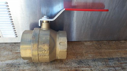 RIV 4&#034; Threaded Brass Ball Valve 250PSI High Quality Made In Italy - Retail $549