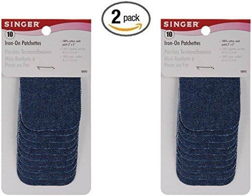 Singer 2-inch-by-3-inch Iron-On Patches, Denim, 10 per package (2)