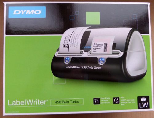 Dymo labelwriter 450 twin turbo label and postage printer 1752266 new in box for sale