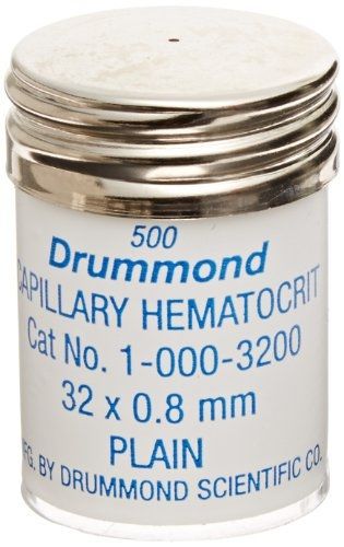 Drummond Scientific 1-000-3200  Microhematocrit Tubes, Plain, 32mm Length, 0.8mm