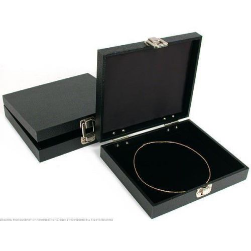 2 Black Velvet Jewelry Chain Display Pad Travel Case