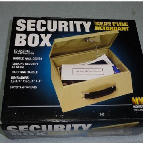 Fire proof Steel Security Safe Lock Box Chest Storage Key Case Jewelry Gun