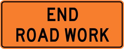 3M Reflective END ROAD WORK Street Road Construction Sign - 60 x 24