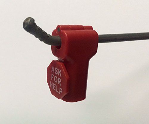 50 Red Retail Security Shop Stop Lock + 1 Detacher, for Stem &amp; Peg Display Hooks