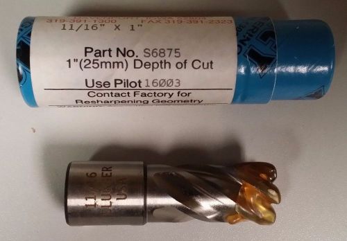 Jancy S6875 11/16&#034; x 1&#034; Slugger Drill Press Cutter Bit New Unused