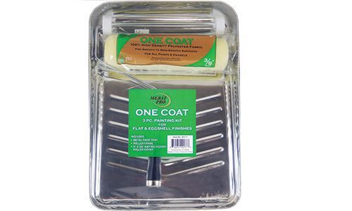 3pc 1 coat paint kit(tray 9&#034; x 3/8&#034; cover &amp; 5 wire frame)-merit pro-12 kits $108 for sale