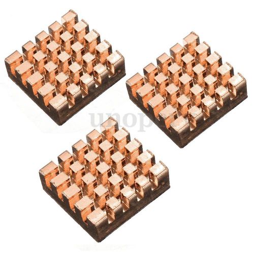 3Pcs Self-adhesive Pure Copper Heatsink Cooling Kit for Raspberry Pi 13x12x5mm