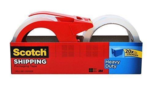 Scotch Heavy Duty Shipping Packaging Tape 2-Pack 1.88-in x 163.8-ft Clear