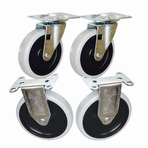 Rubbermaid cart casters 5&#034; non-marking wheels for 4400 4500 series replace. set for sale