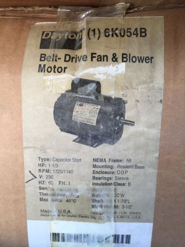 Dayton Belt Drive Fan Blower Motor 1-1/3HP