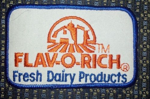 VINTAGE EMBROIDERY  FLAV-O-RICH FRESH DAIRY PRODUCTS PATCH (ORANGE)
