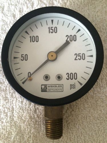 Weksler 300 psi pressure gauge, 2 3/4 dial, USA Vintage Steam Punk Rat Rod