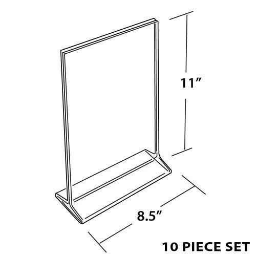Azar 142715 8 1 2 inch w by 11 inch h top load acrylic sign holder 10 piece set for sale