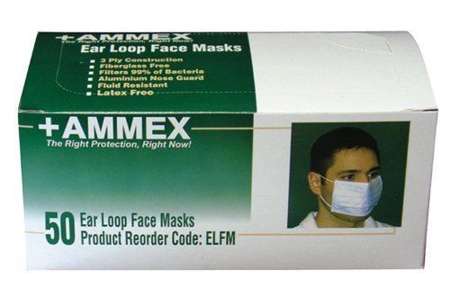Ammex ELFM Earloop Style Face Mask Case of 600