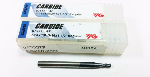 (lot of 2) 5/64&#034; yg-1 carbide 4 flute futura tialn end mill (q 731) for sale