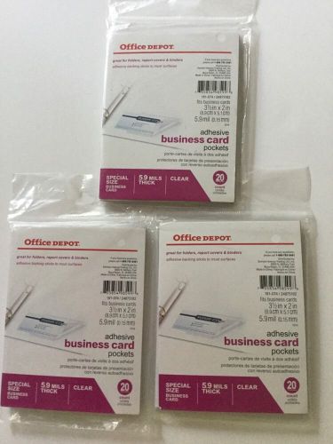 Office Depot Adhesive Business Card Pockets 60 Count