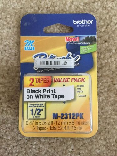 Brother Label Tape 1/2inch black on white