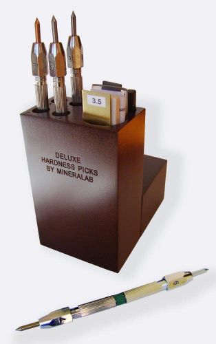 Deluxe Mohs Hardness Pick Set for Mineral Identification Wooden Case