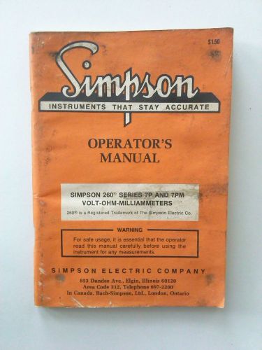 Simpson Meter 260 Series 7P and 7PM Operators Manual