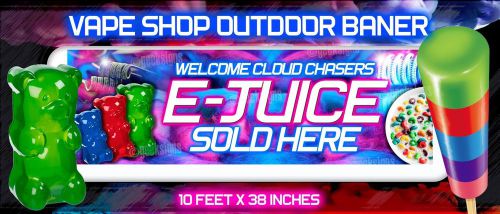 Vape smoke shop vapor juice liquid e-cigarette CLOUD sign banner poster 10ft