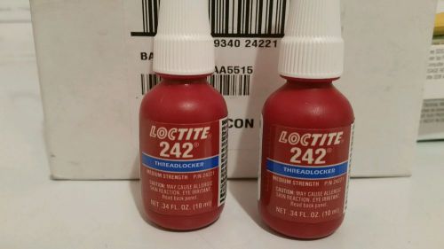 Lot of 2 brand new Loctite 242 10ml (.34oz) bottles. Blue, medium. Great deal