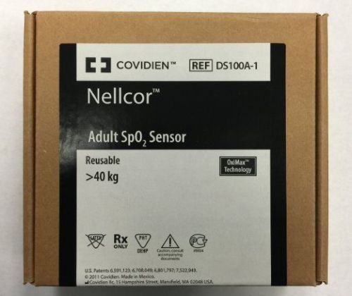 Original COVIDIEN Nellcor Oximax DS-100A Oxygen SpO2 Sensor Adult Finger Clip