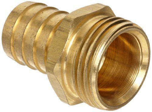 Anderson Metals Brass Garden Hose Fitting, Connector, 5/8&#034; Barb x 3/4&#034; Male Hose