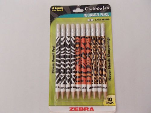 Zebra Pen Cadoozle Animals Mechanical Pencil, 0.7mm, 10-Pack, 51610