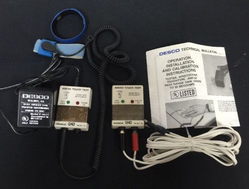 Lot of 2 Desco 2-State Personal Wrist Strap Touch Testers A98150, White