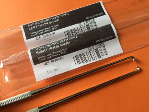 TR-603-AR / TR-604-AR Turtle Arthroscopic HOOK Knife LEFT &amp; RIGHT Arthroscopy