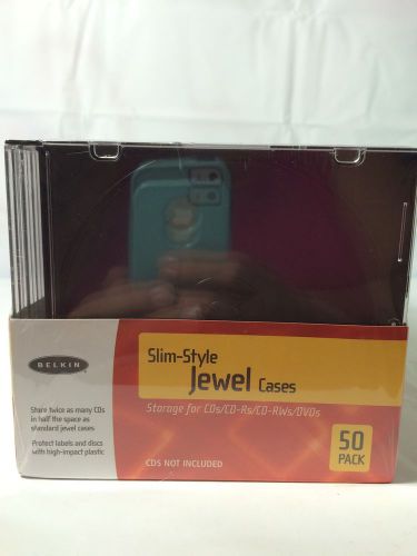 NEW 50 Belkin Slim Style Jewel Cases CD DVD Blue Ray Hard Plastic