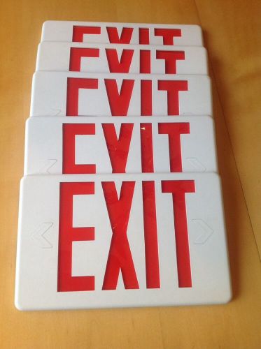 Five (5) Exit Signs Replacement Face Panels Plastic 12&#034; X 7 1/2&#034;